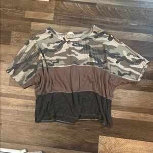 Camouflage and Brown Women's Top